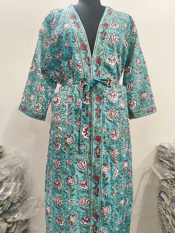 Premium Cotton Bath Robe – Free Size | Soft, Absorbent & Comfortable
