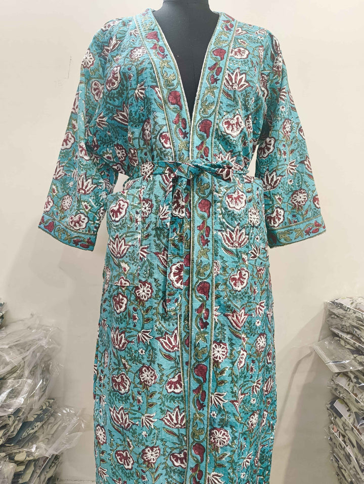 Premium Cotton Bath Robe – Free Size | Soft, Absorbent & Comfortable
