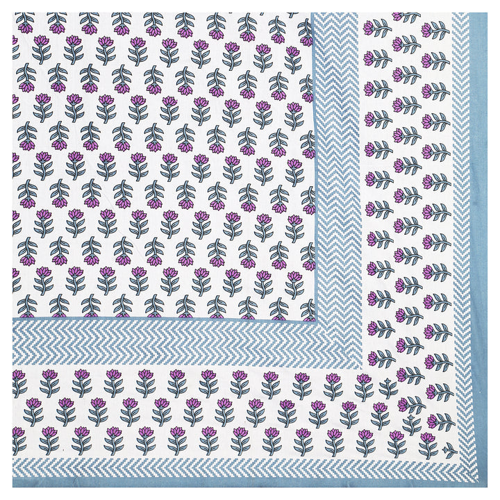 Jaipur Sanganeri Cotton Single Bedsheet with Pillow Cover (Buy 1 Get 1 Free)