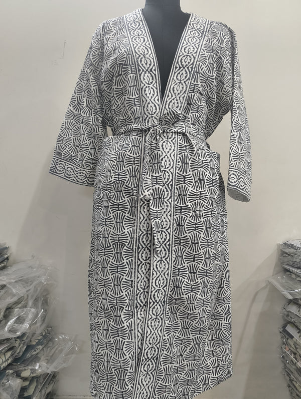 Premium Cotton Bath Robe – Free Size | Soft, Absorbent & Comfortable