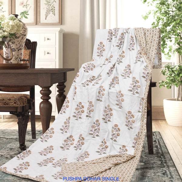 Premium Cotton Single Bed Dohar – Pack of 2 | Soft & Lightweight Comforter