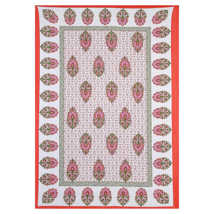 Jaipur Sanganeri Cotton Single Bedsheet with Pillow Cover (Buy 1 Get 1 Free)