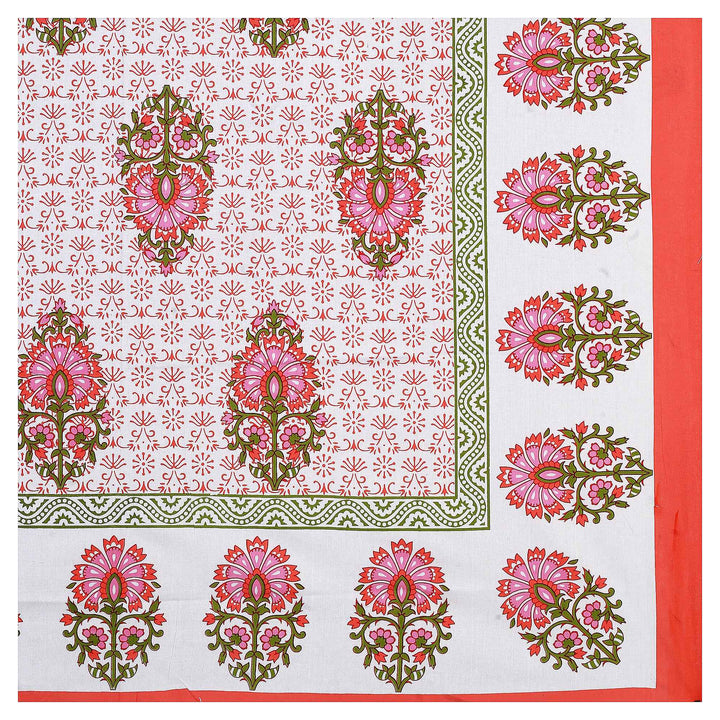 Jaipur Sanganeri Cotton Single Bedsheet with Pillow Cover (Buy 1 Get 1 Free)