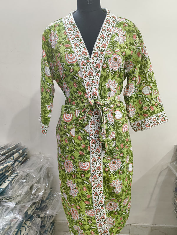 Premium Cotton Bath Robe – Free Size | Soft, Absorbent & Comfortable