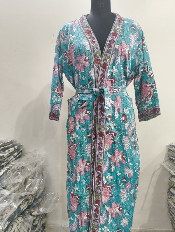 Premium Cotton Bath Robe – Free Size | Soft, Absorbent & Comfortable
