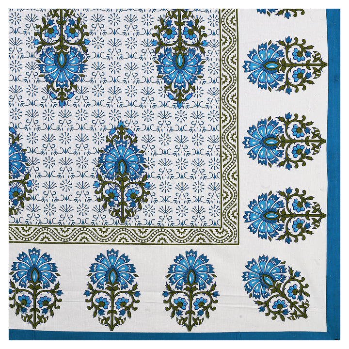 Jaipur Sanganeri Cotton Single Bedsheet with Pillow Cover (Buy 1 Get 1 Free)