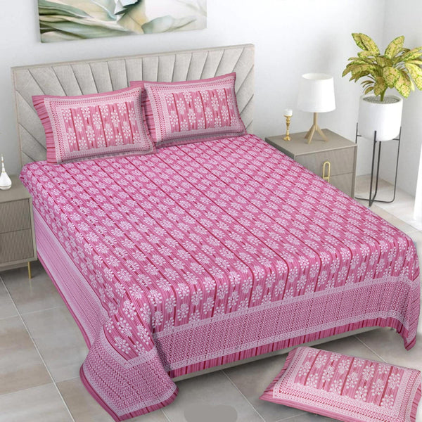 Jaipur Sanganeri Cotton Viscose Mix Bedsheet – Queen Size (90 x 100 inches) – Soft, Comfortable & Elegant (Buy 1 Get 1 Free) - Jaipuri Vibes