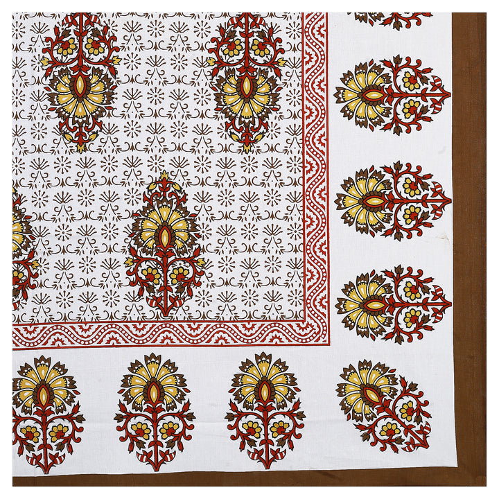 Jaipur Sanganeri Cotton Single Bedsheet with Pillow Cover (Buy 1 Get 1 Free)