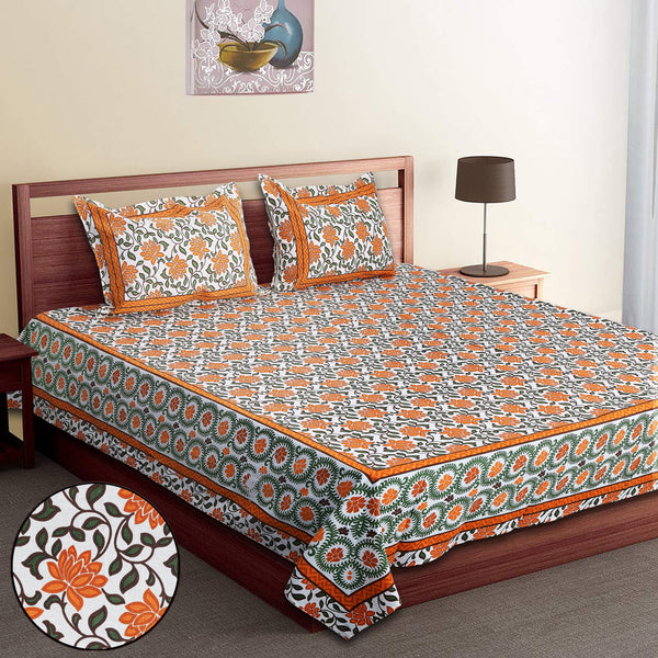 Luxury Cotton Bedsheet (120x120 inches) with 2 Pillow Covers – Soft & Stylish
