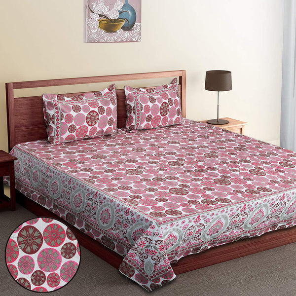Luxury Cotton Bedsheet (120x120 inches) with 2 Pillow Covers – Soft & Stylish