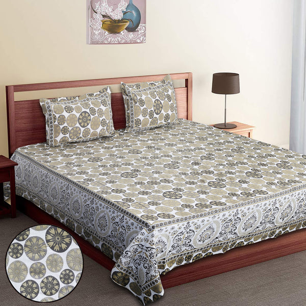 Luxury Cotton Bedsheet (120x120 inches) with 2 Pillow Covers – Soft & Stylish