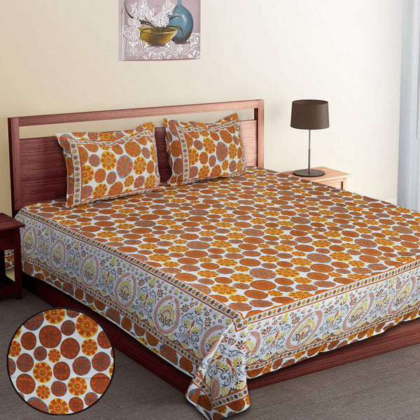 Luxury Cotton Bedsheet (120x120 inches) with 2 Pillow Covers – Soft & Stylish