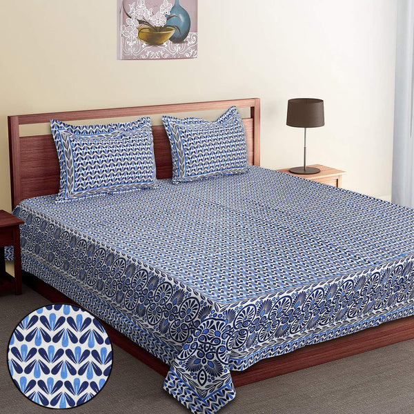 Luxury Cotton Bedsheet (120x120 inches) with 2 Pillow Covers – Soft & Stylish