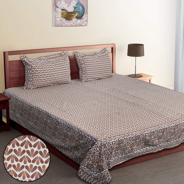 Luxury Cotton Bedsheet (120x120 inches) with 2 Pillow Covers – Soft & Stylish
