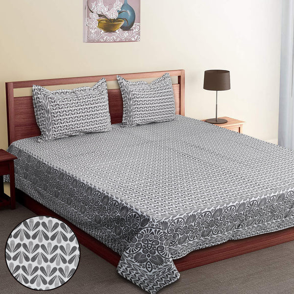 Luxury Cotton Bedsheet (120x120 inches) with 2 Pillow Covers – Soft & Stylish