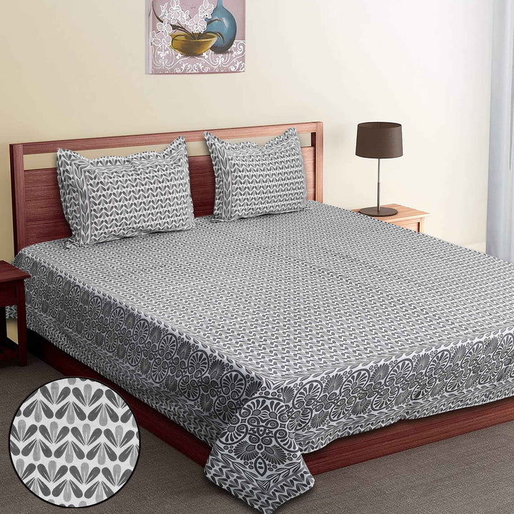 Luxury Cotton Bedsheet (120x120 inches) with 2 Pillow Covers – Soft & Stylish