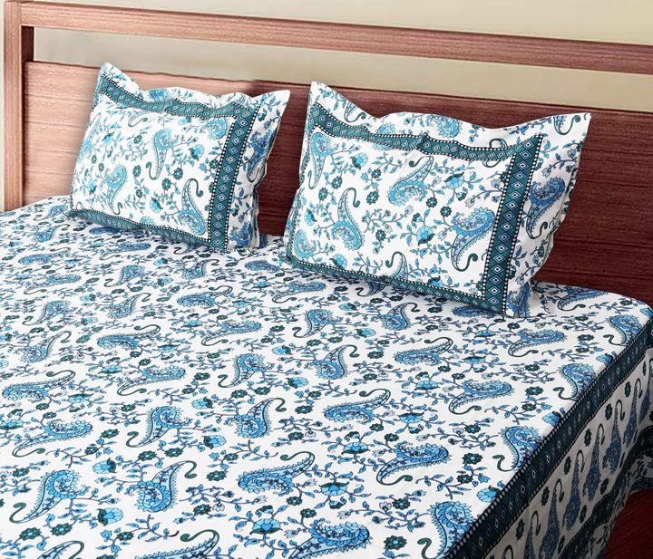 Luxury Cotton Bedsheet (120x120 inches) with 2 Pillow Covers – Soft & Stylish