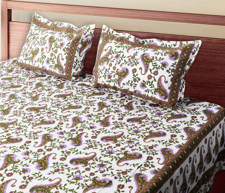 Luxury Cotton Bedsheet (120x120 inches) with 2 Pillow Covers – Soft & Stylish