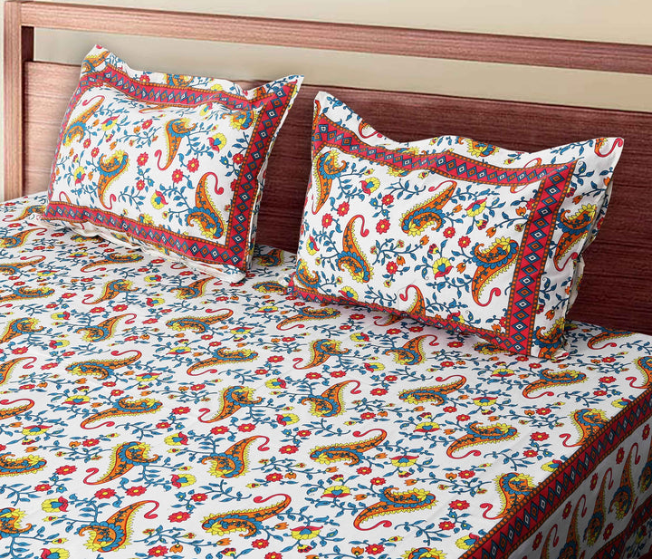 Luxury Cotton Bedsheet (120x120 inches) with 2 Pillow Covers – Soft & Stylish