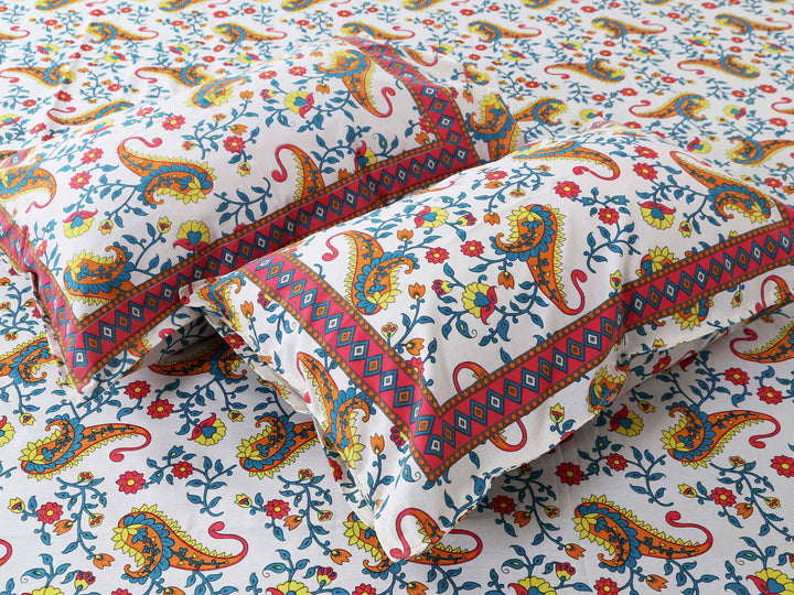 Luxury Cotton Bedsheet (120x120 inches) with 2 Pillow Covers – Soft & Stylish