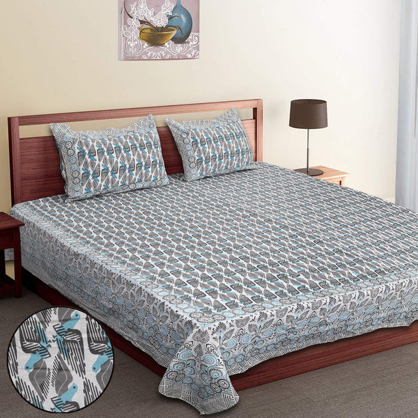 Luxury Cotton Bedsheet (120x120 inches) with 2 Pillow Covers – Soft & Stylish