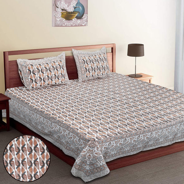 Luxury Cotton Bedsheet (120x120 inches) with 2 Pillow Covers – Soft & Stylish
