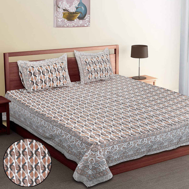 Luxury Cotton Bedsheet (120x120 inches) with 2 Pillow Covers – Soft & Stylish