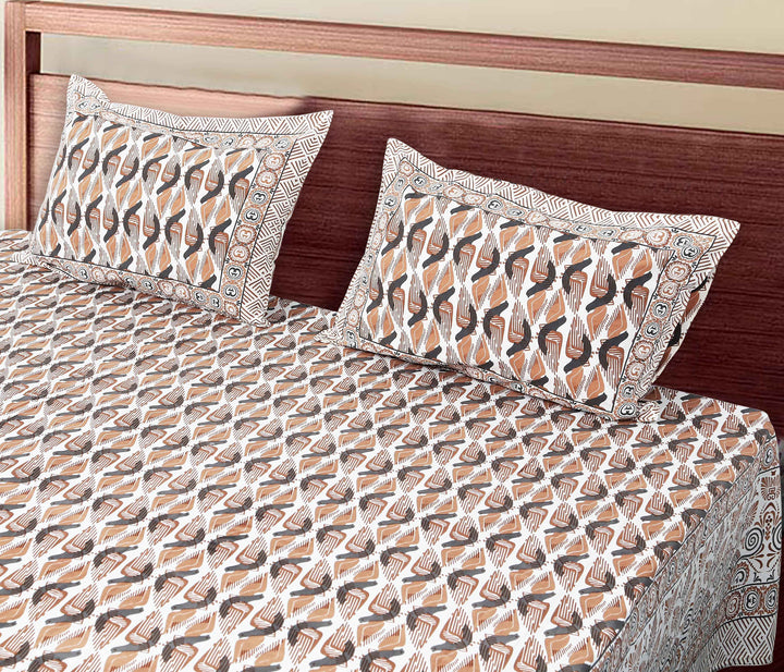 Luxury Cotton Bedsheet (120x120 inches) with 2 Pillow Covers – Soft & Stylish