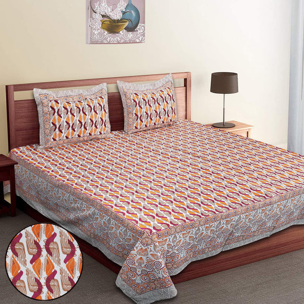 Luxury Cotton Bedsheet (120x120 inches) with 2 Pillow Covers – Soft & Stylish