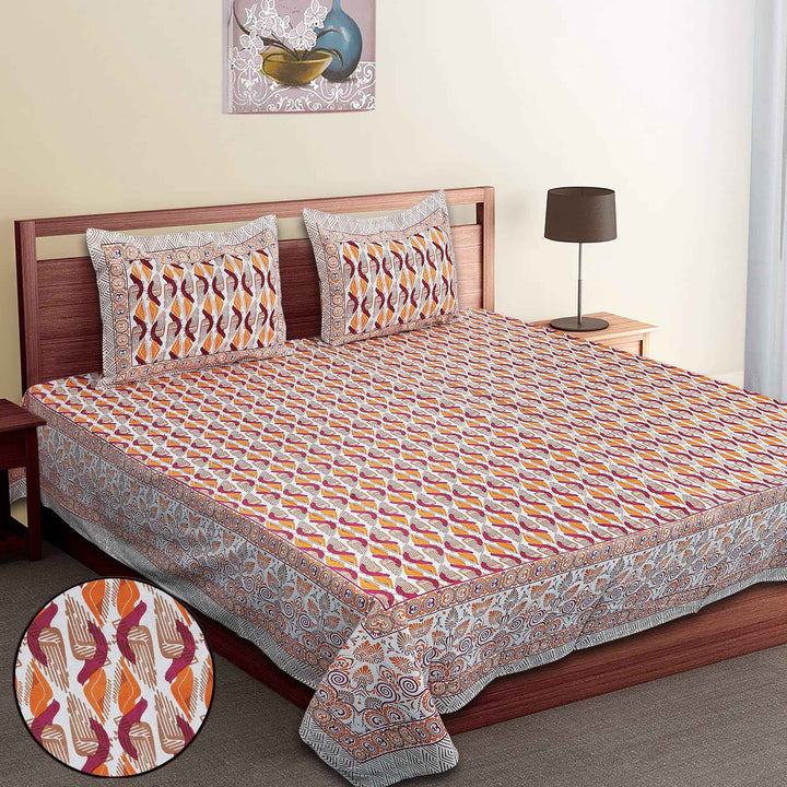 Luxury Cotton Bedsheet (120x120 inches) with 2 Pillow Covers – Soft & Stylish
