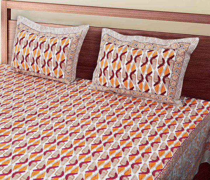 Luxury Cotton Bedsheet (120x120 inches) with 2 Pillow Covers – Soft & Stylish