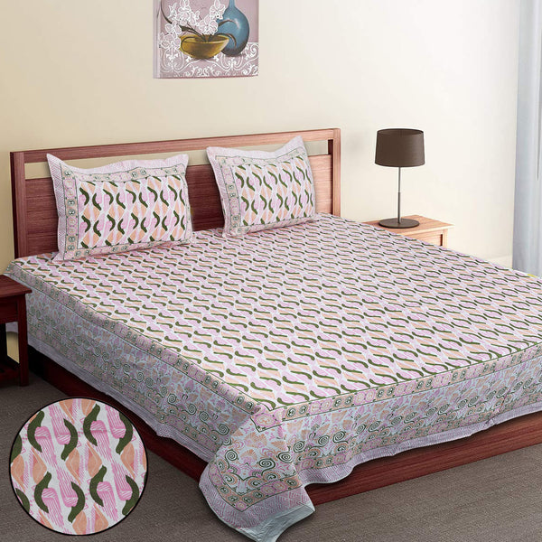 Luxury Cotton Bedsheet (120x120 inches) with 2 Pillow Covers – Soft & Stylish