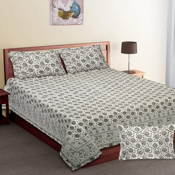 Luxury Cotton Bedsheet (120x120 inches) with 2 Pillow Covers – Soft & Stylish
