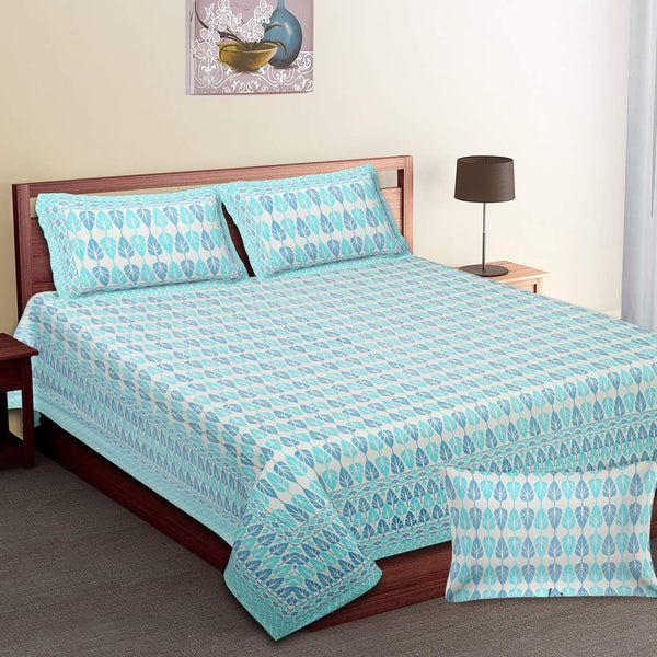 Luxury Cotton Bedsheet (120x120 inches) with 2 Pillow Covers – Soft & Stylish