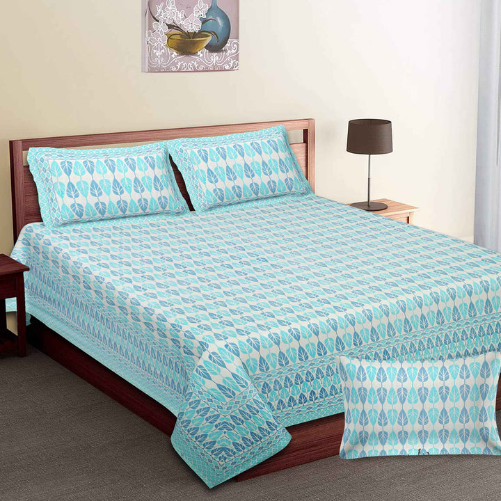 Luxury Cotton Bedsheet (120x120 inches) with 2 Pillow Covers – Soft & Stylish