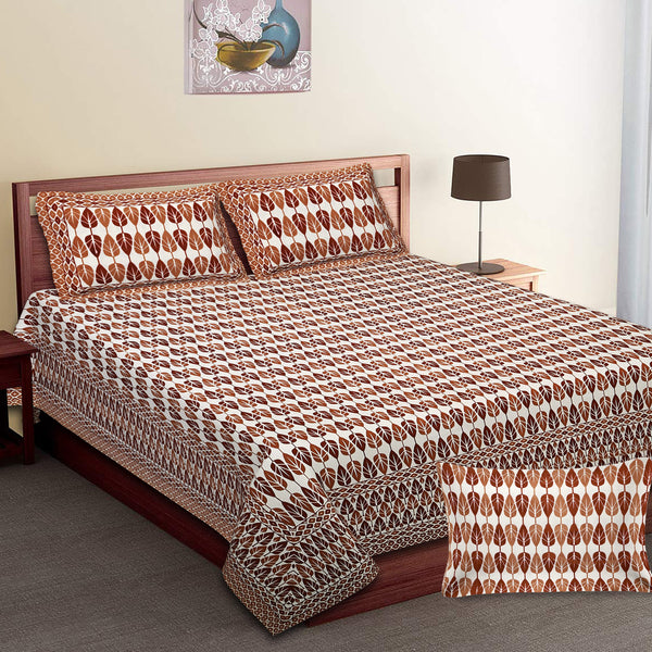 Luxury Cotton Bedsheet (120x120 inches) with 2 Pillow Covers – Soft & Stylish