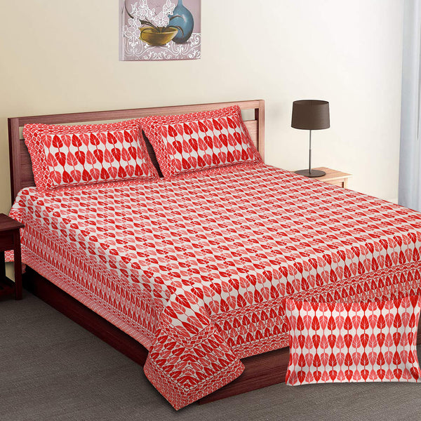 Luxury Cotton Bedsheet (120x120 inches) with 2 Pillow Covers – Soft & Stylish