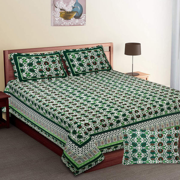 Luxury Cotton Bedsheet (120x120 inches) with 2 Pillow Covers – Soft & Stylish