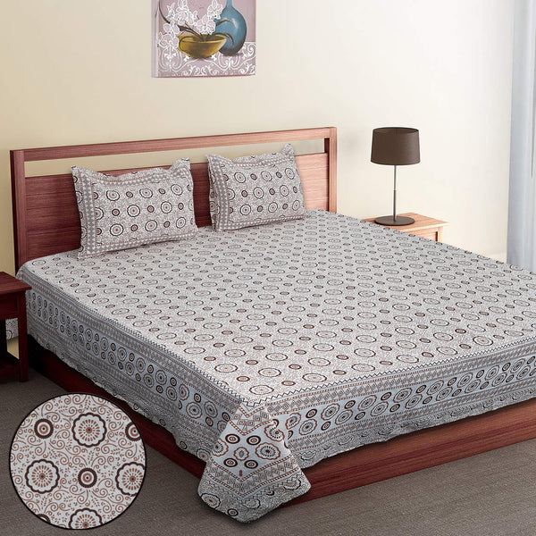 Luxury Cotton Bedsheet (120x120 inches) with 2 Pillow Covers – Soft & Stylish