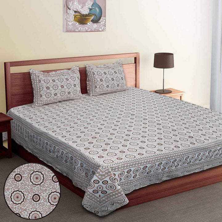 Luxury Cotton Bedsheet (120x120 inches) with 2 Pillow Covers – Soft & Stylish