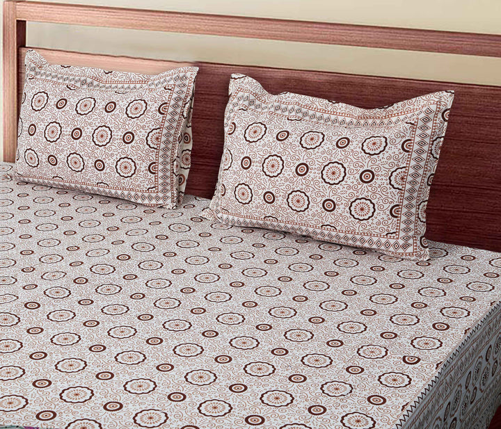 Luxury Cotton Bedsheet (120x120 inches) with 2 Pillow Covers – Soft & Stylish