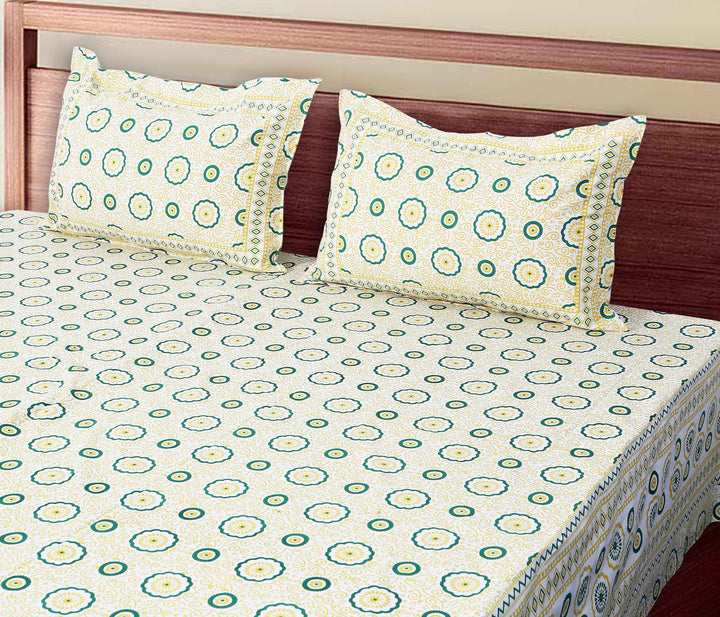Luxury Cotton Bedsheet (120x120 inches) with 2 Pillow Covers – Soft & Stylish