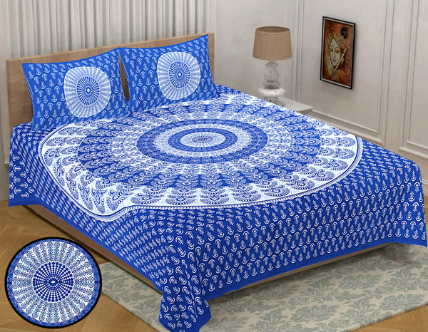 Jaipur Sanganeri Cotton Viscose Mix Bedsheet – Soft, Comfortable & Elegant (Buy 1 Get 1 Free)
