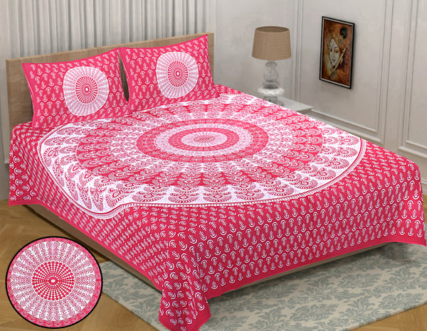 Jaipur Sanganeri Cotton Viscose Mix Bedsheet – Soft, Comfortable & Elegant (Buy 1 Get 1 Free)