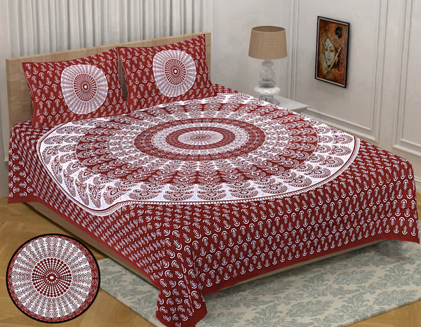 Jaipur Sanganeri Cotton Viscose Mix Bedsheet – Soft, Comfortable & Elegant (Buy 1 Get 1 Free)