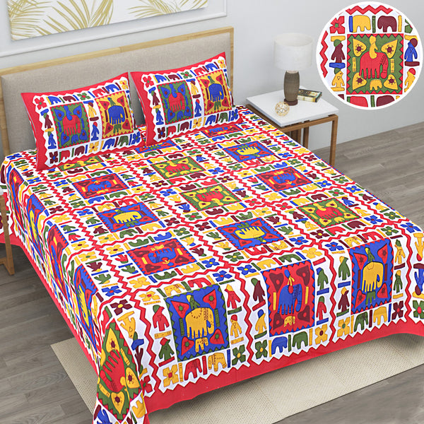 Jaipur Sanganeri Cotton Viscose Mix Bedsheet – Soft, Comfortable & Elegant (Buy 1 Get 1 Free)