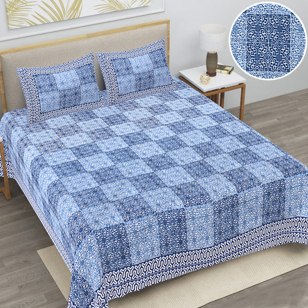 Jaipur Sanganeri Cotton Viscose Mix Bedsheet – Soft, Comfortable & Elegant (Buy 1 Get 1 Free)