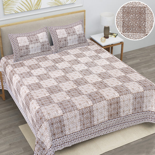 Jaipur Sanganeri Cotton Viscose Mix Bedsheet – Soft, Comfortable & Elegant (Buy 1 Get 1 Free)