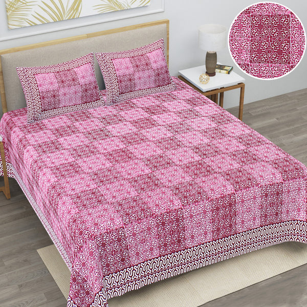 Jaipur Sanganeri Cotton Viscose Mix Bedsheet – Soft, Comfortable & Elegant (Buy 1 Get 1 Free)