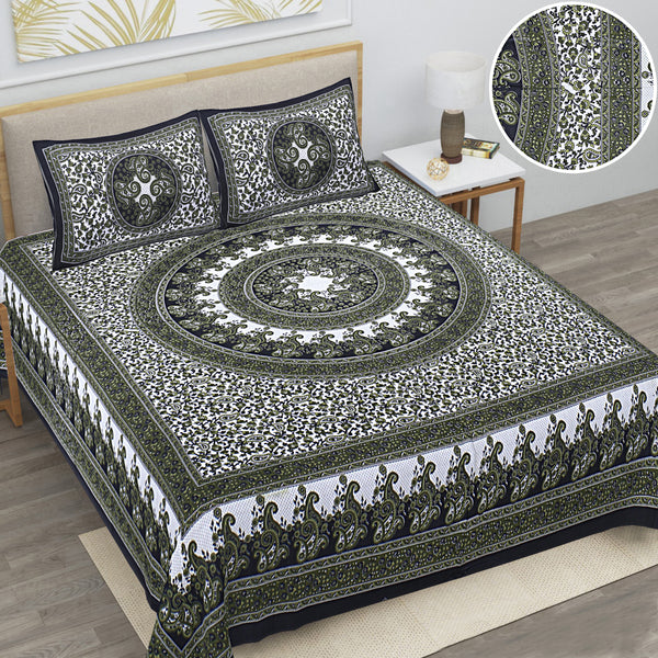 Jaipur Sanganeri Cotton Viscose Mix Bedsheet – Soft, Comfortable & Elegant (Buy 1 Get 1 Free)